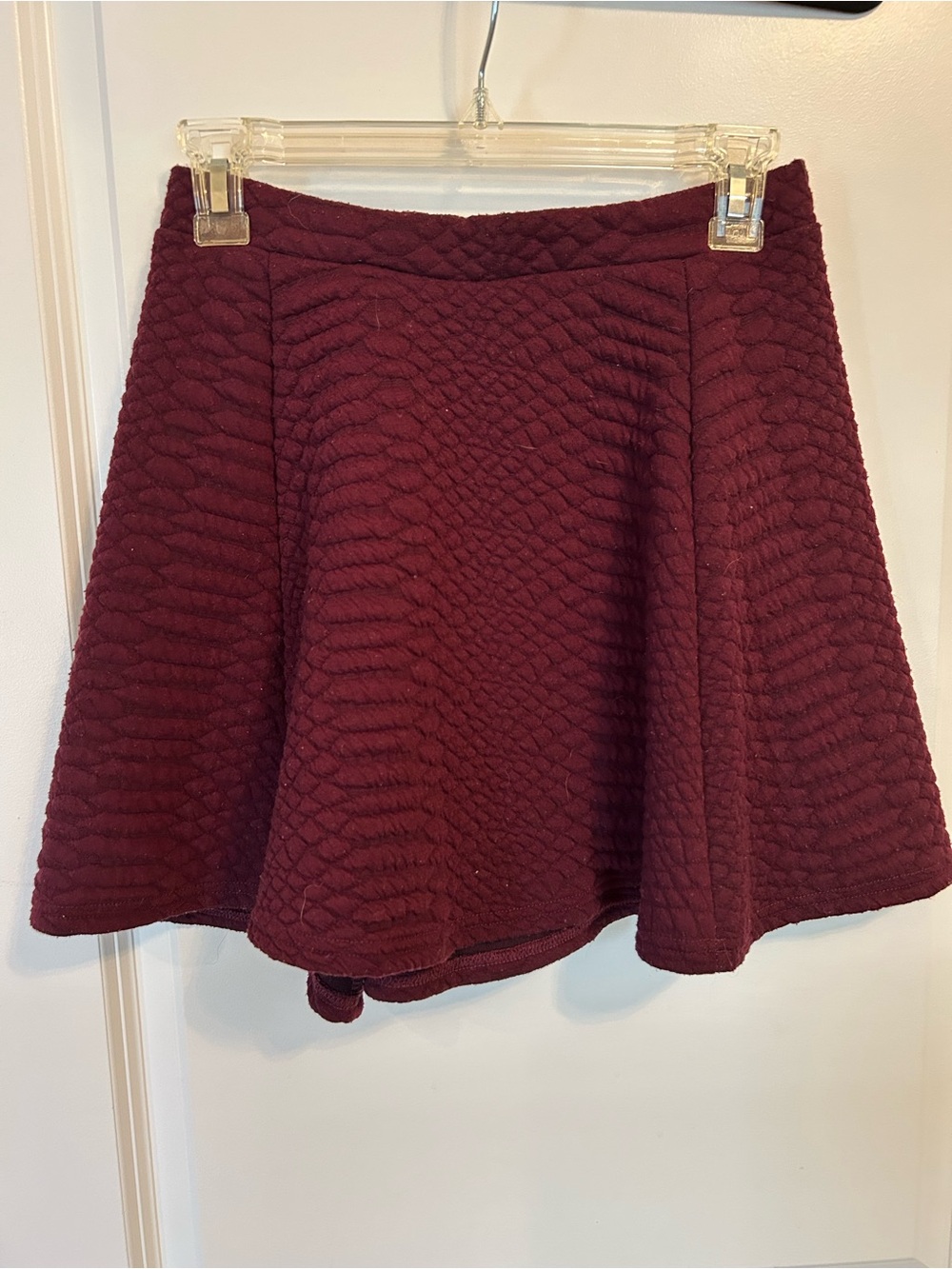 Cotton On Quilted Circle Skater Skirt - Burgundy